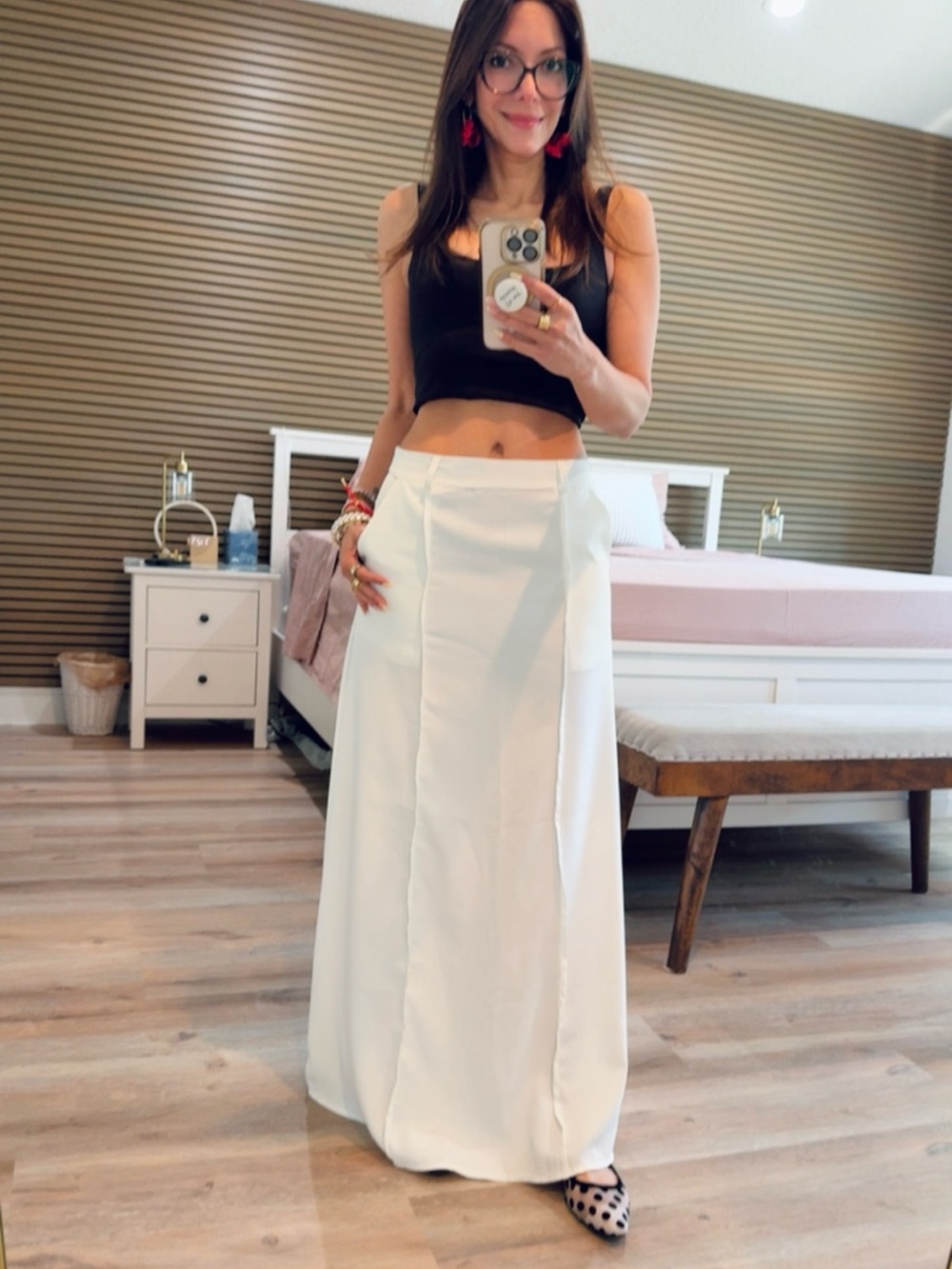 Women's White Maxi Skirt - Clean A-Line Maxi